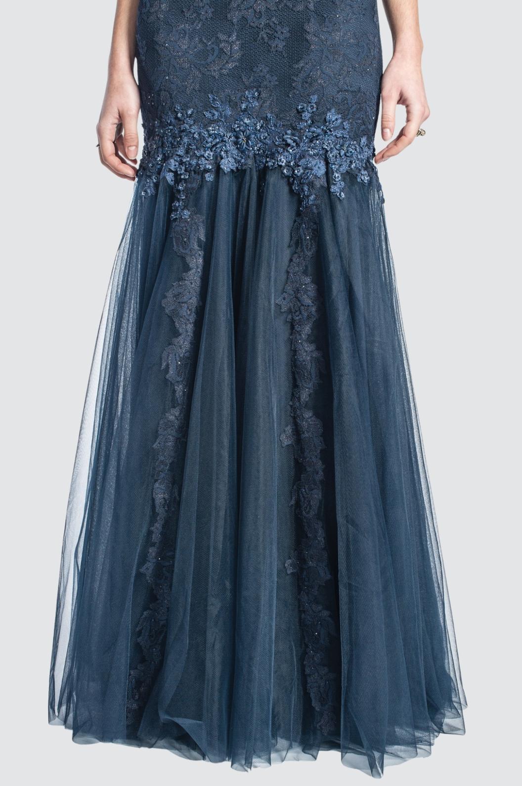 Illusion Night Blue Mermaid Gown