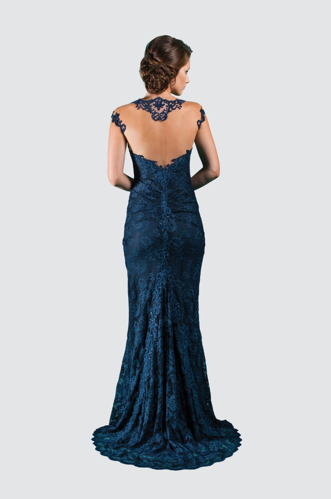 Illusion Gown with Plunging Neckline