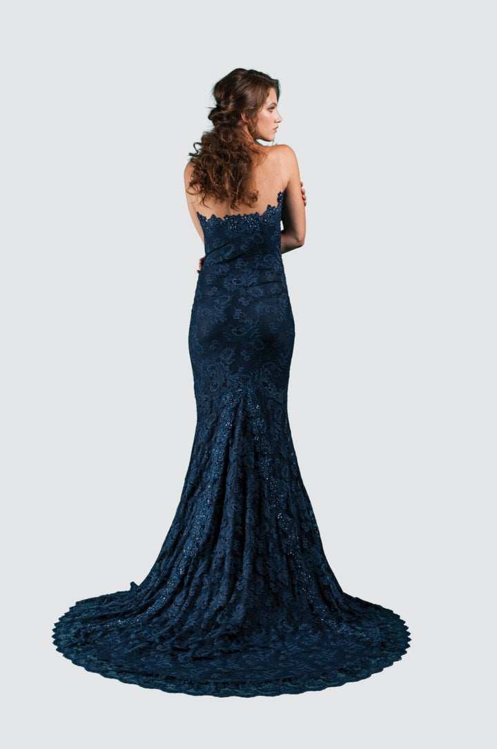 Sweetheart Illusion Neckline Strapless Gown