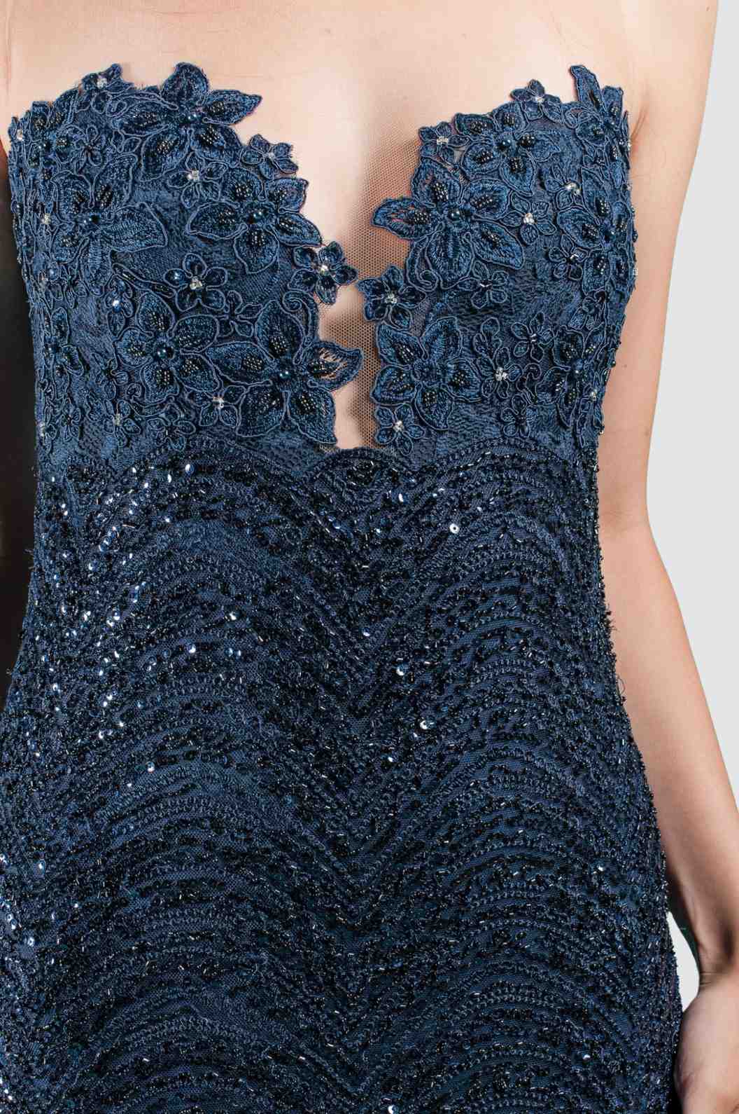 Sweetheart Illusion Neckline Strapless Gown