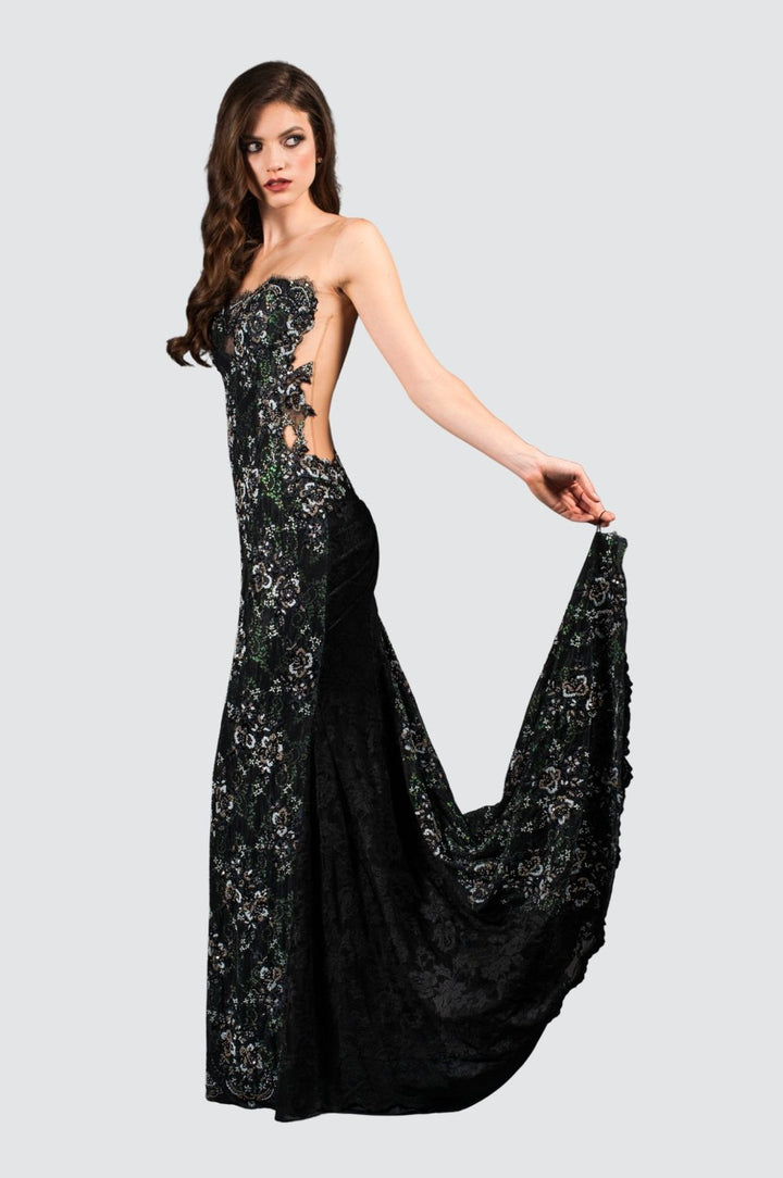 Black Ocean Mermaid Gown