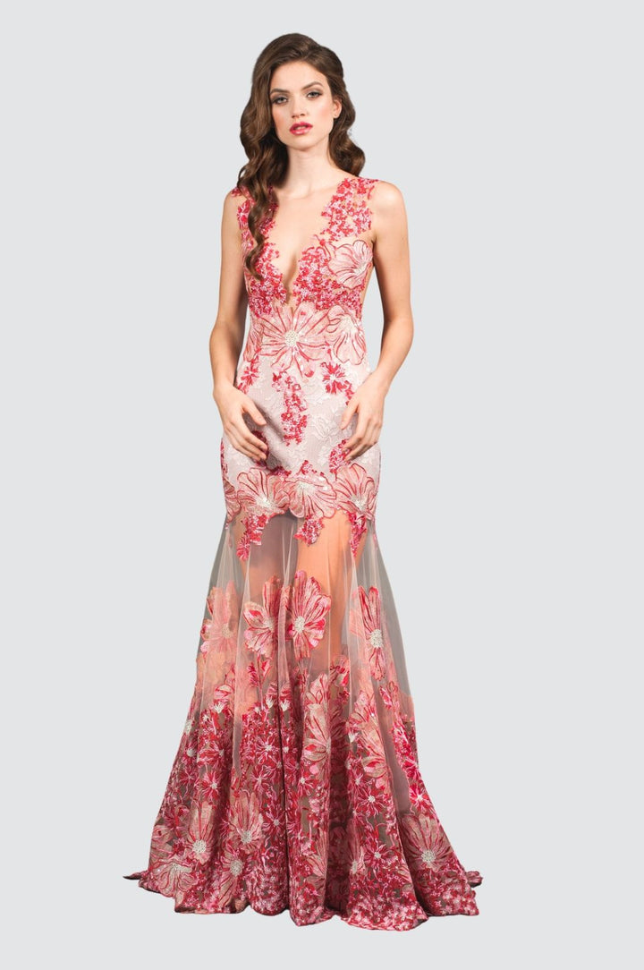 Maxi Dress with See-Through Skirt