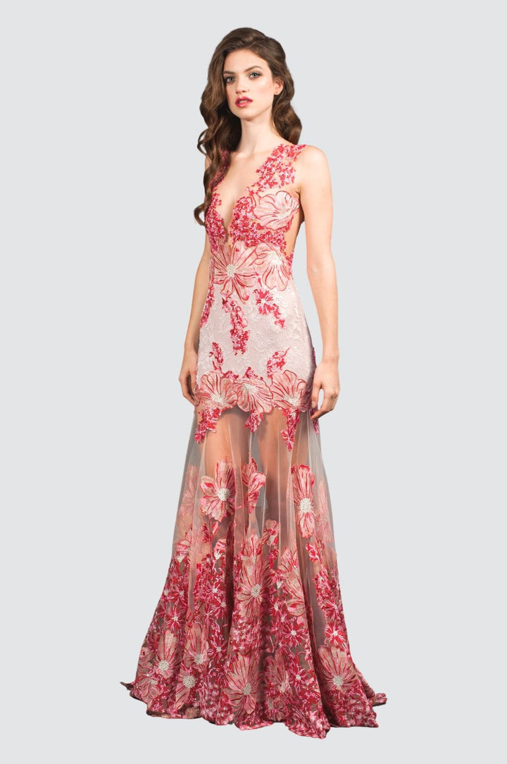 Maxi Dress with See-Through Skirt