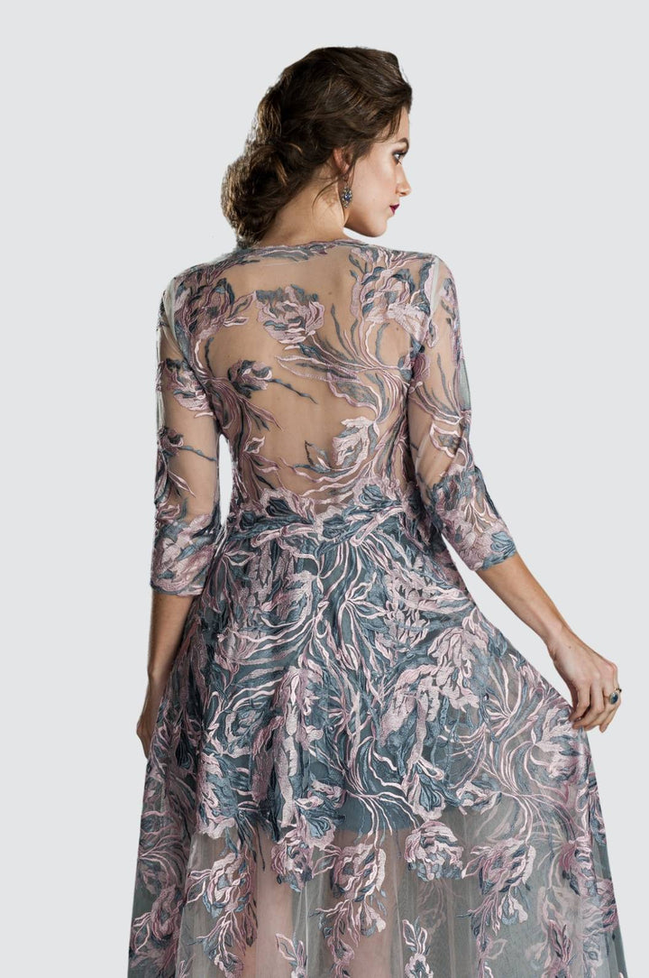 Mirage Embroidered Tulle Illusion Gown
