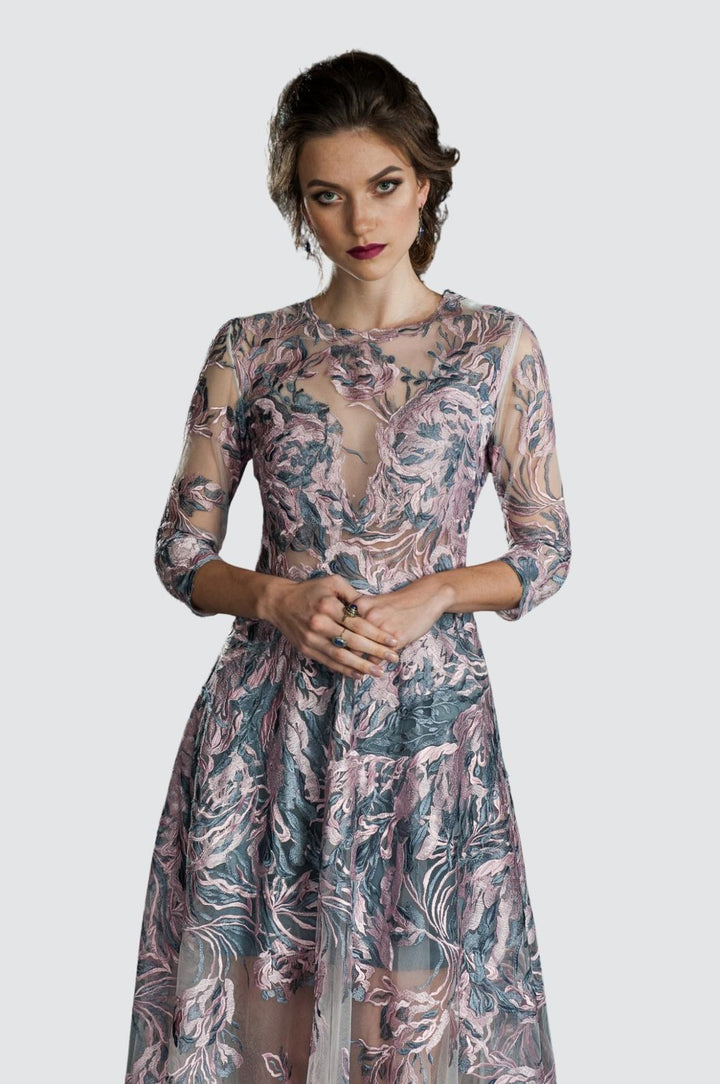 Mirage Embroidered Tulle Illusion Gown