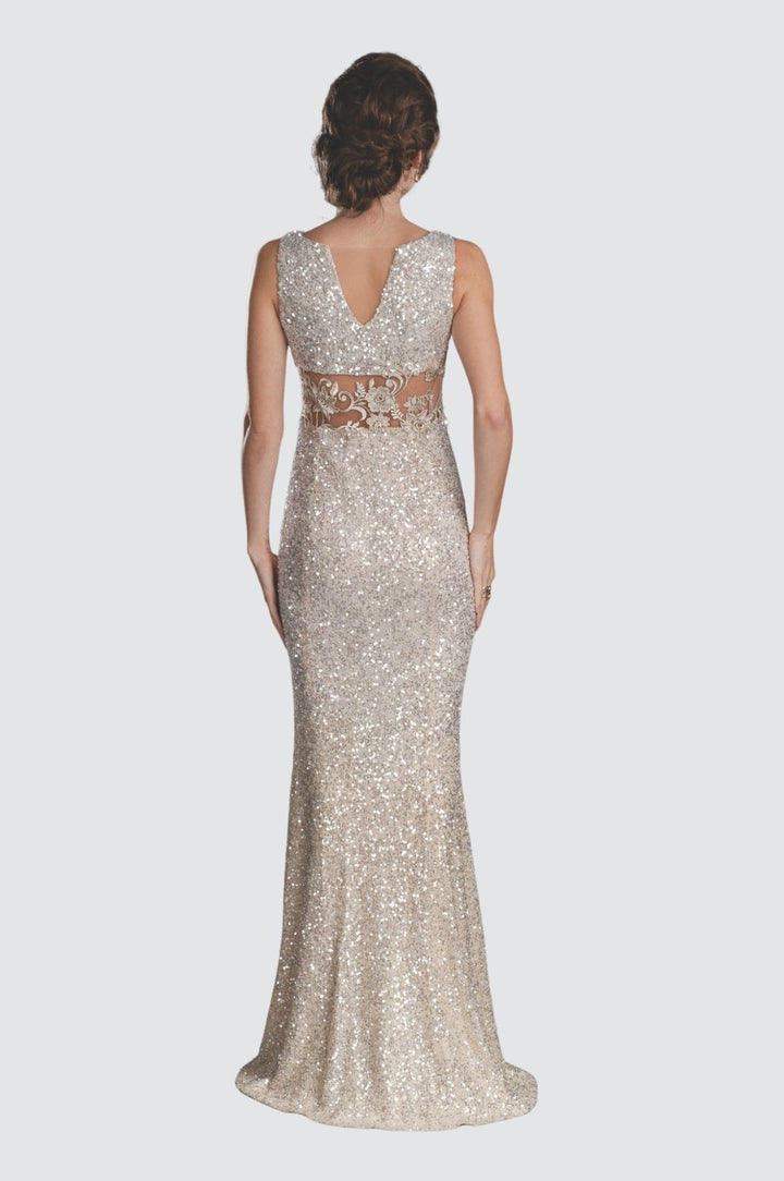 Sunkiss Plunging Sequin Gown