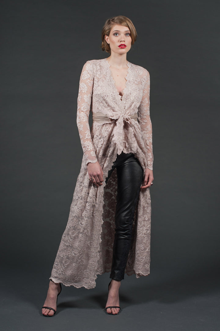 Lace & Leather Cardigan-0