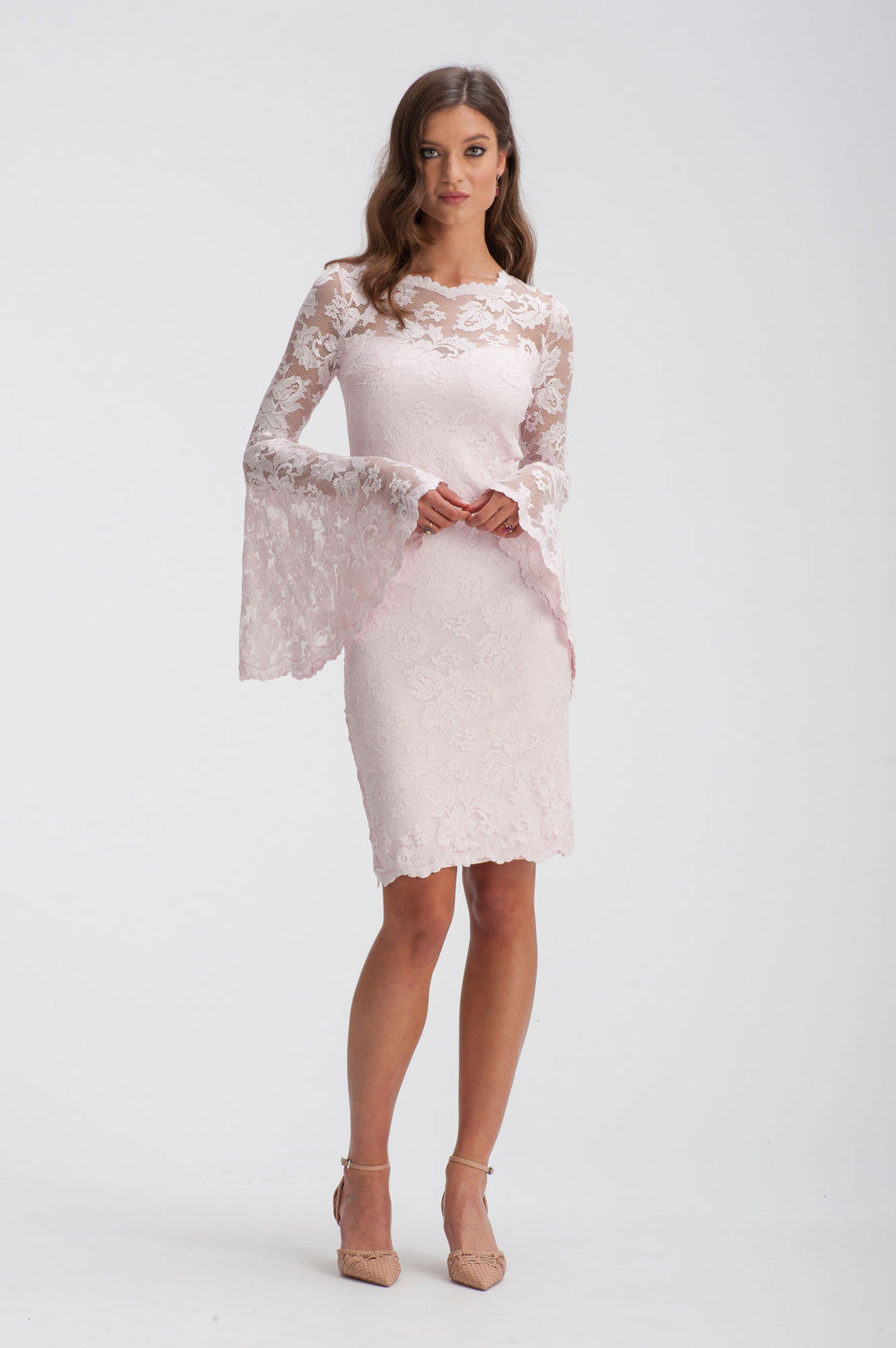 Lace Dress with Bell Sleeves-0