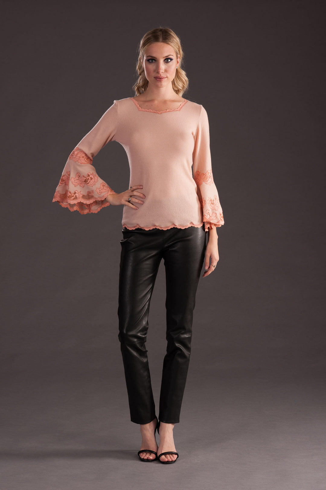 Cashmere Sweater with Flare Sleeves-0