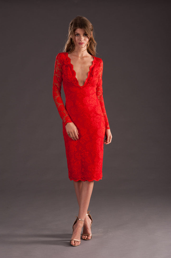 Red Cocktail Dress-3