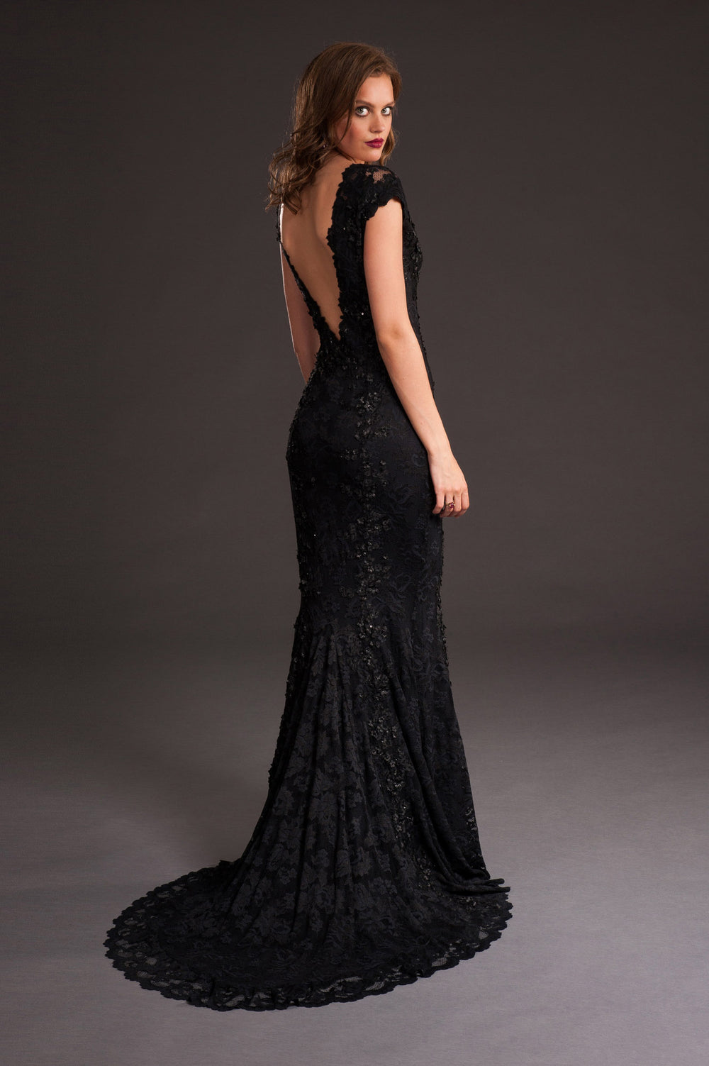 Refined Long Black Gown-1