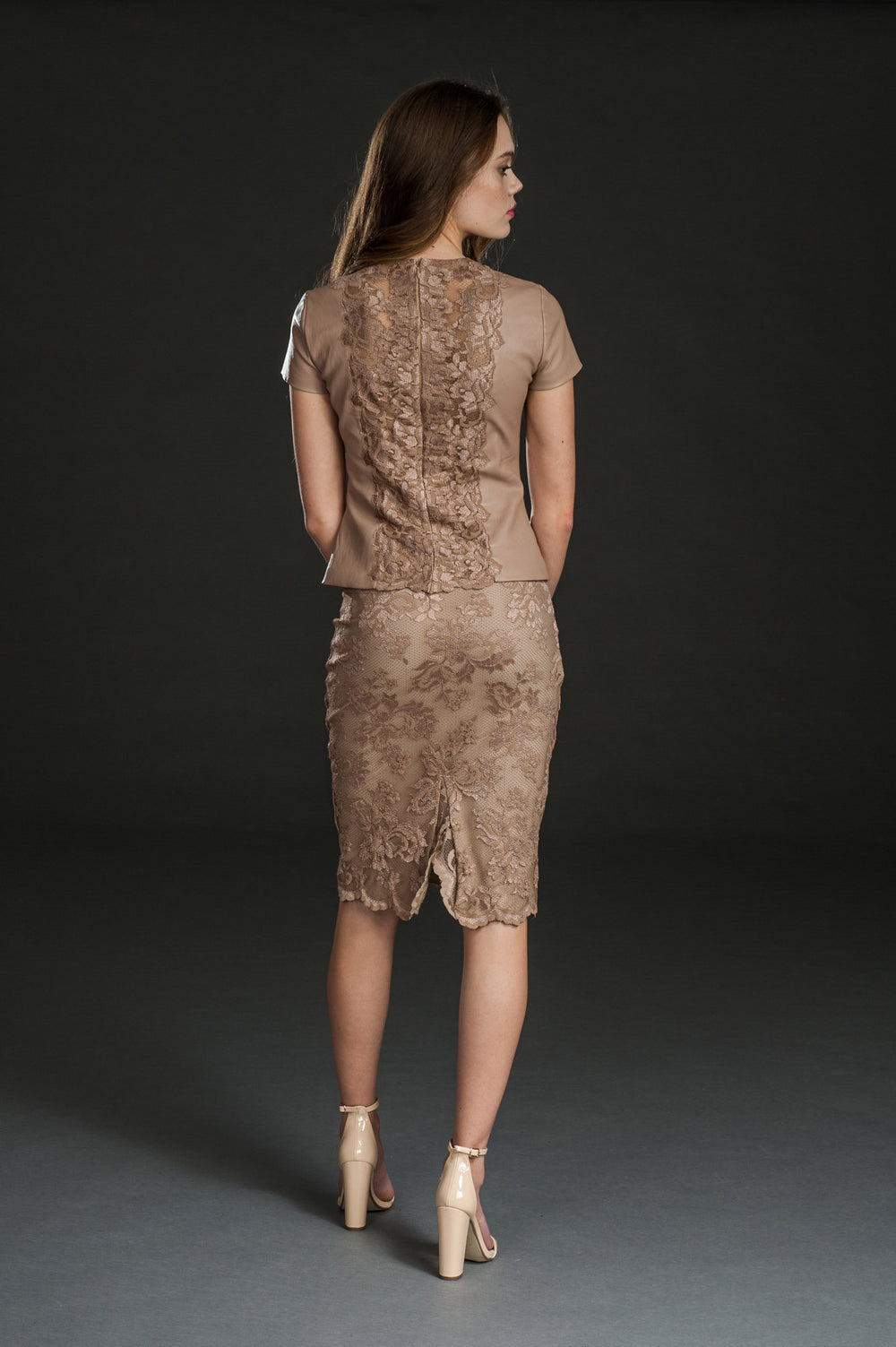 Knee Length Lace Skirt-1