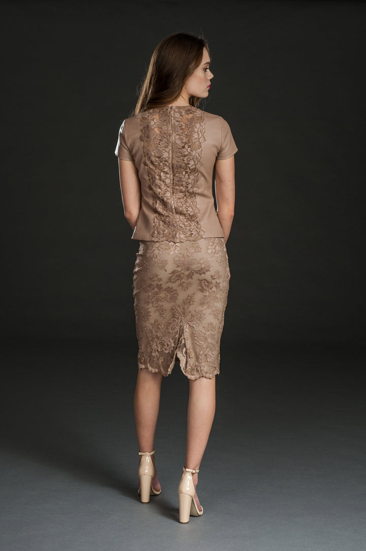 Knee Length Lace Skirt-1