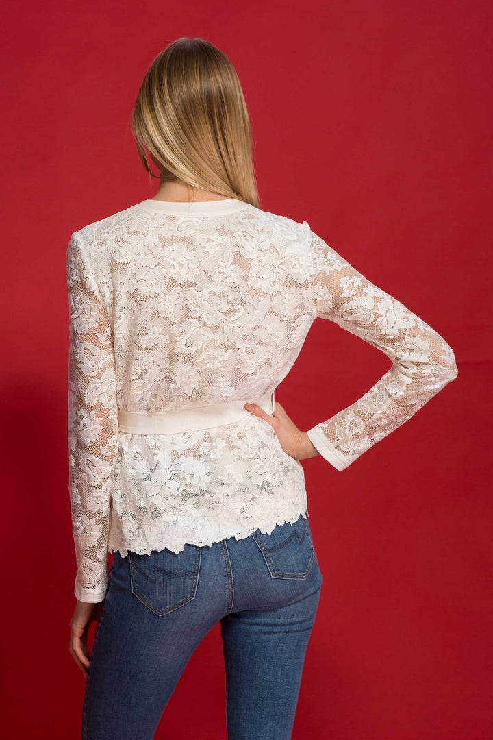 Lace Cardigan with Belt-1