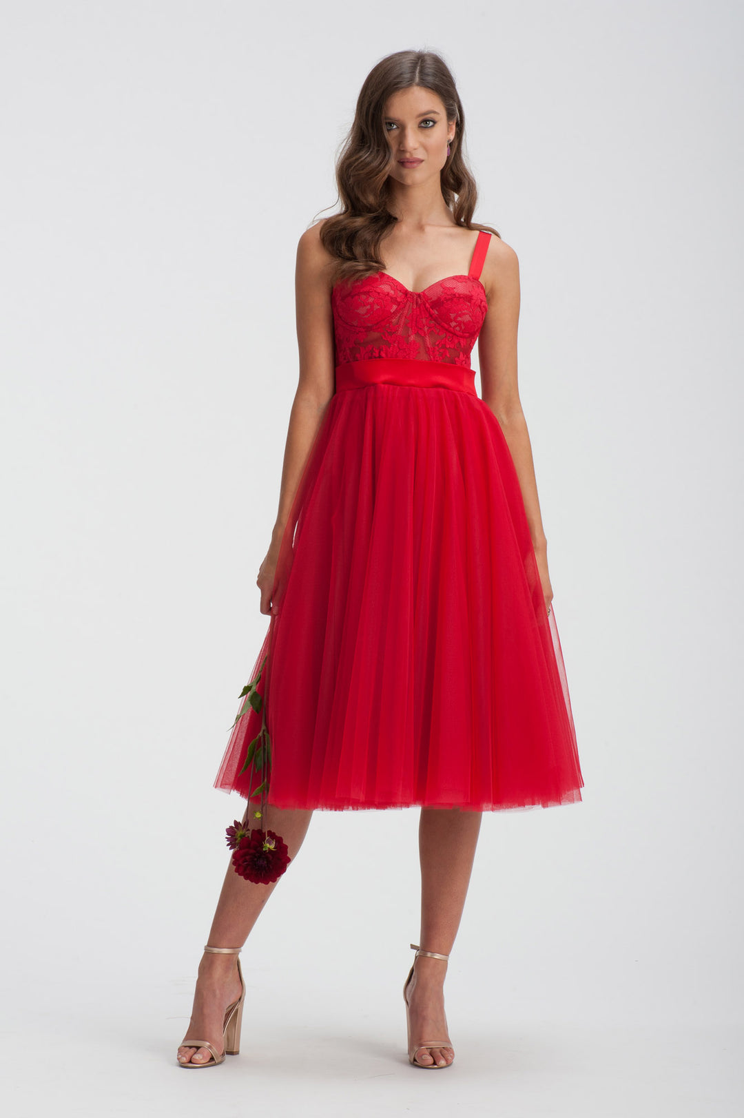 Valentino Red Tulle Dress-0