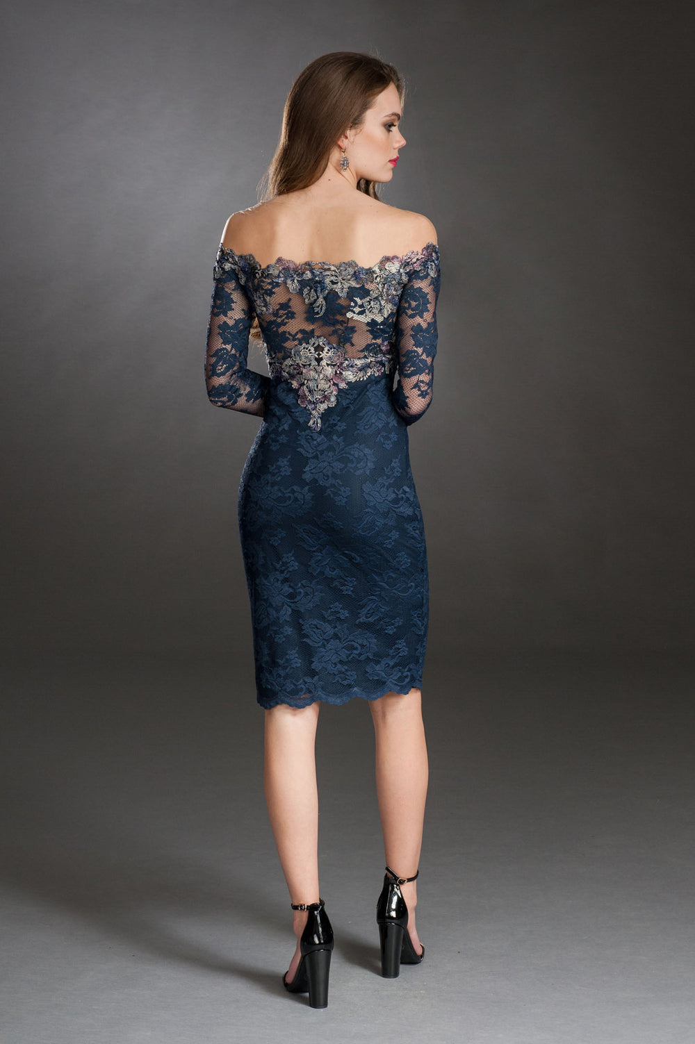 Off-Shoulder Lace Dress-1