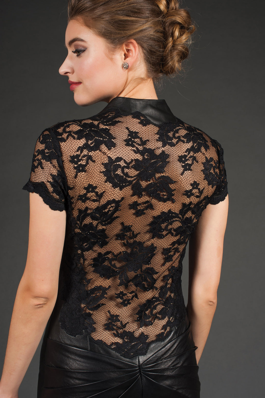 Black Long Leather Gown-4
