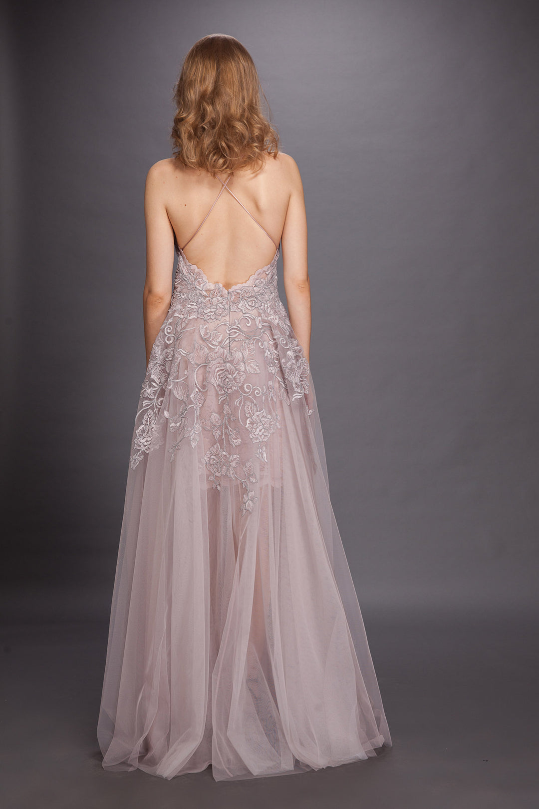 Platinum Pink Tulle Gown-1