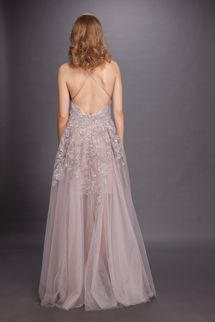 Platinum Pink Tulle Gown-1