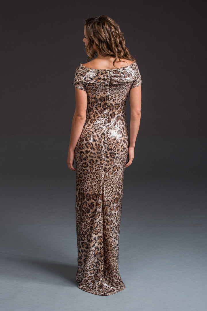 Animal Printed Sequin Gown-1