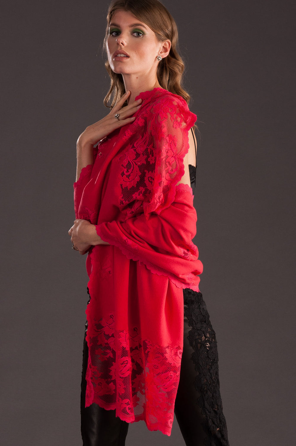 Cashmere and Lace Scarf-1