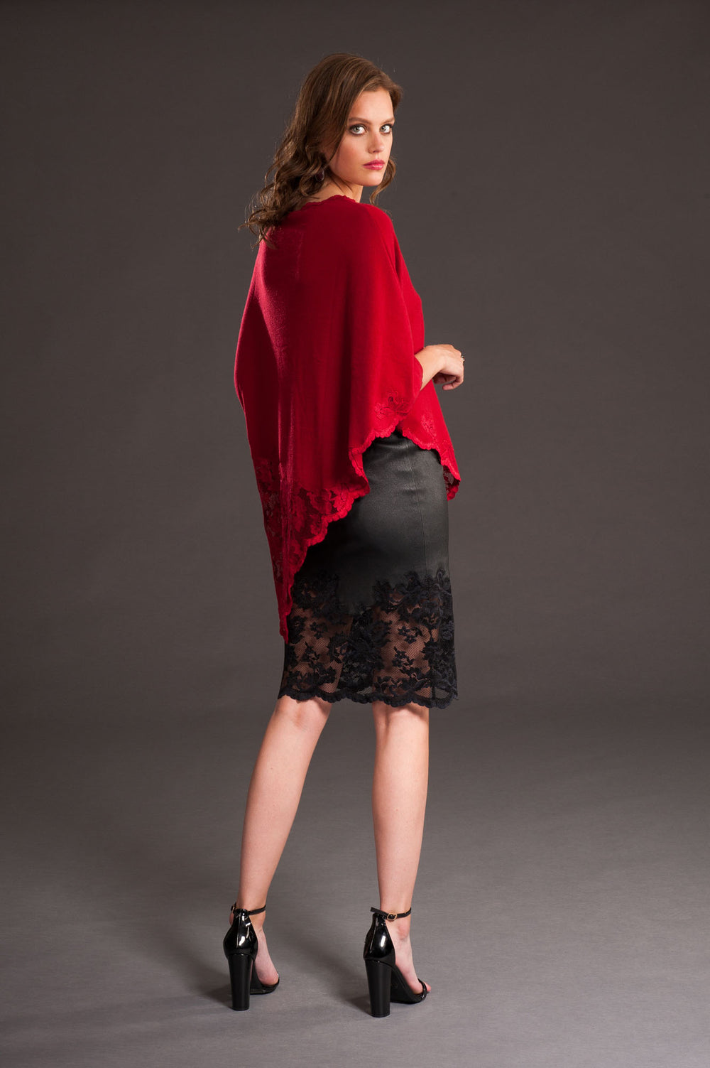 Red Cashmere Cape-1