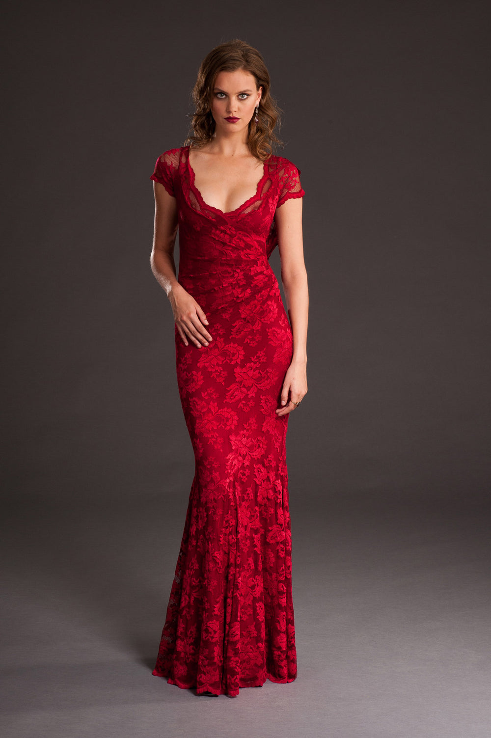 Sequin Back Fit n' Flare Long Gown-1