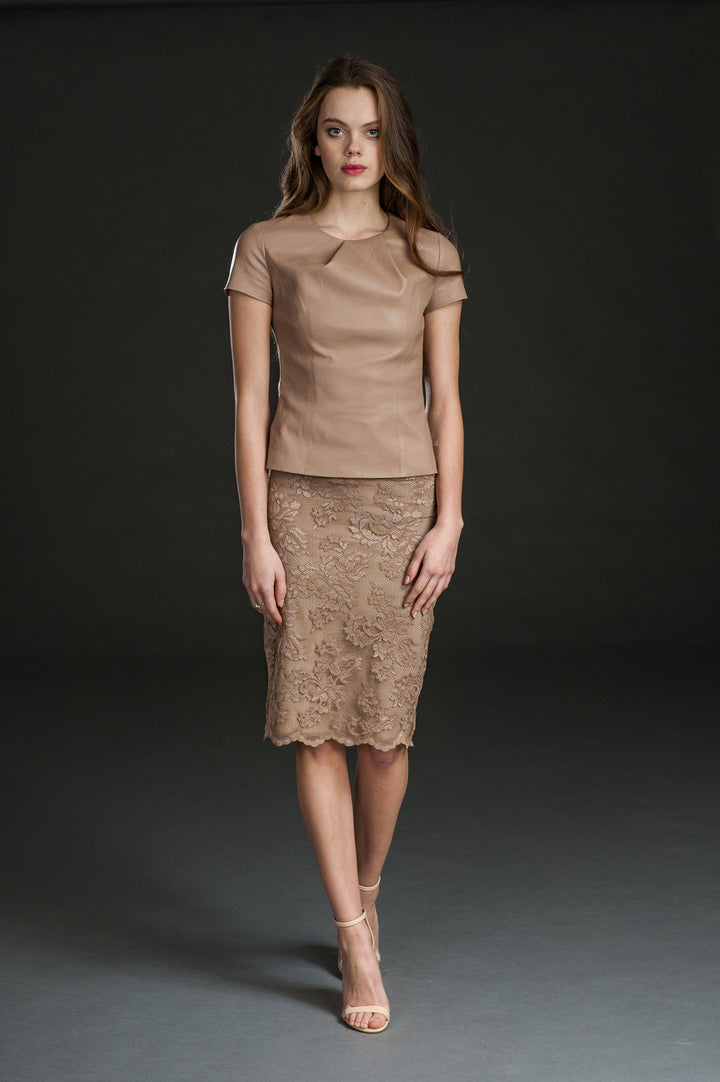 Knee Length Lace Skirt-0