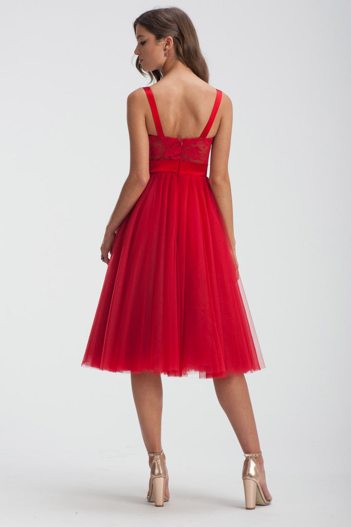 Valentino Red Tulle Dress-2