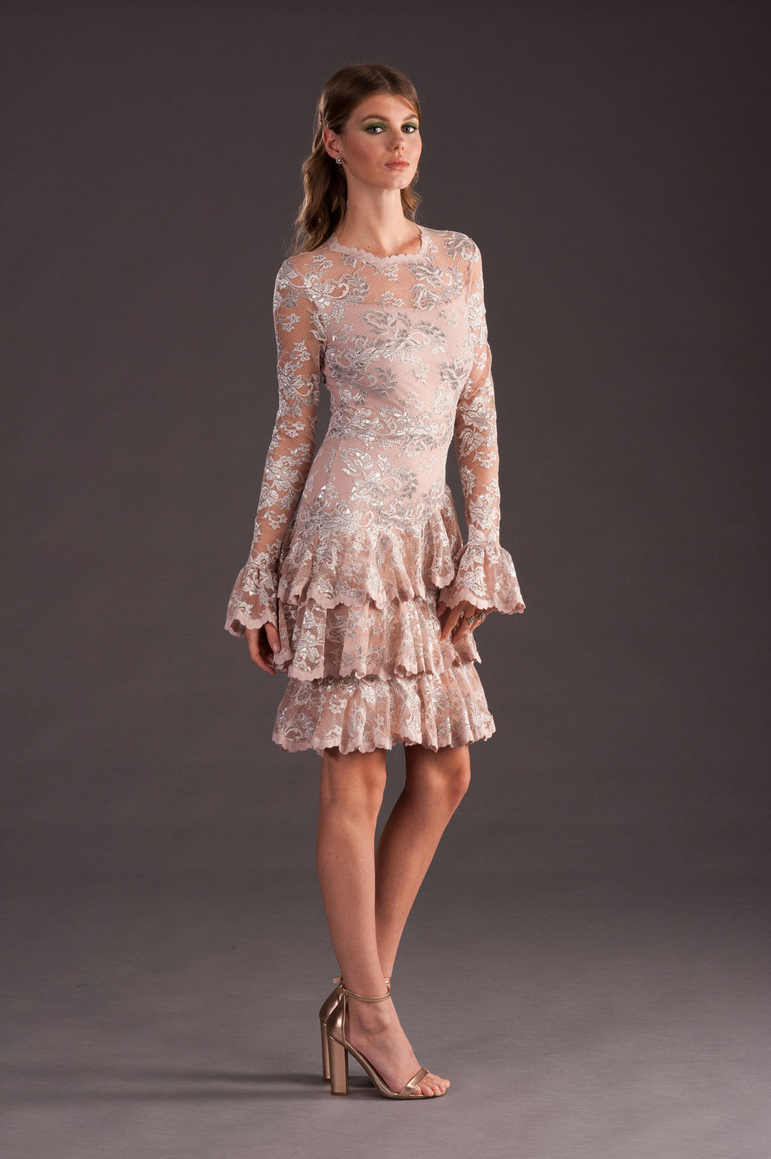 Cocktail Dress with Ruffled Sleeves-2