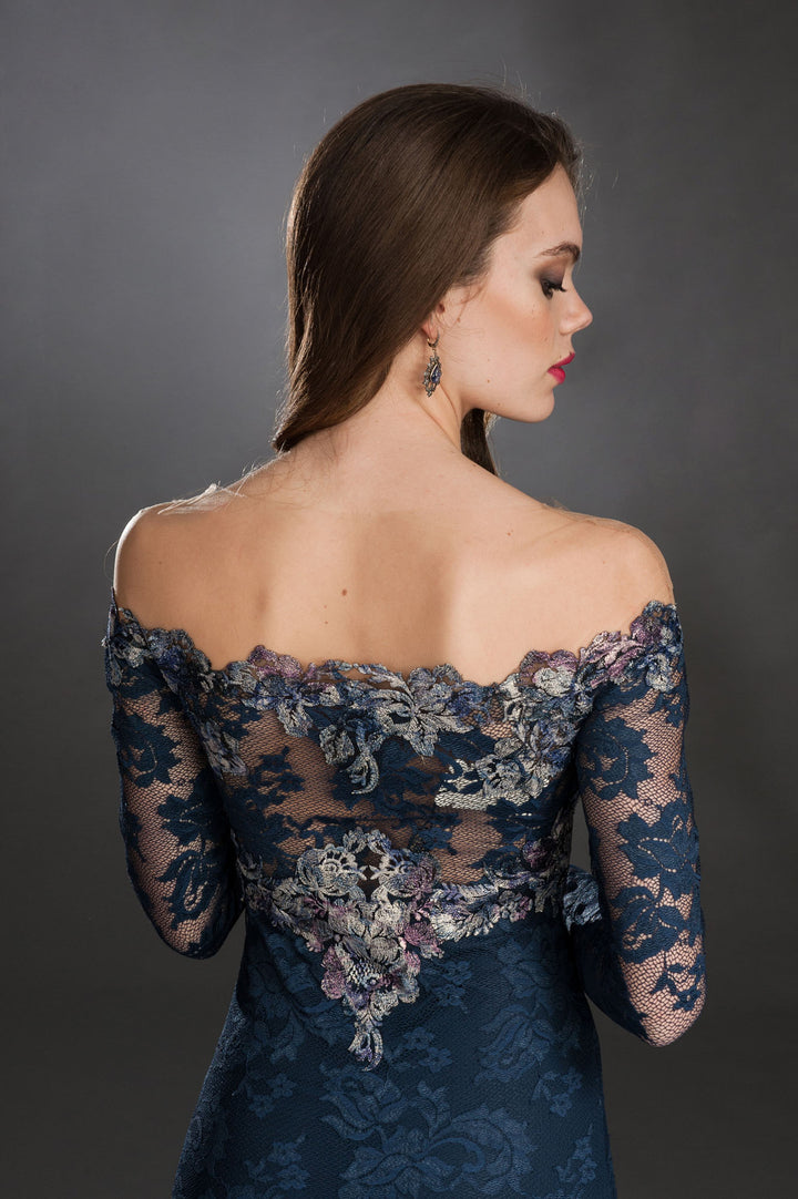 Off-Shoulder Lace Dress-4