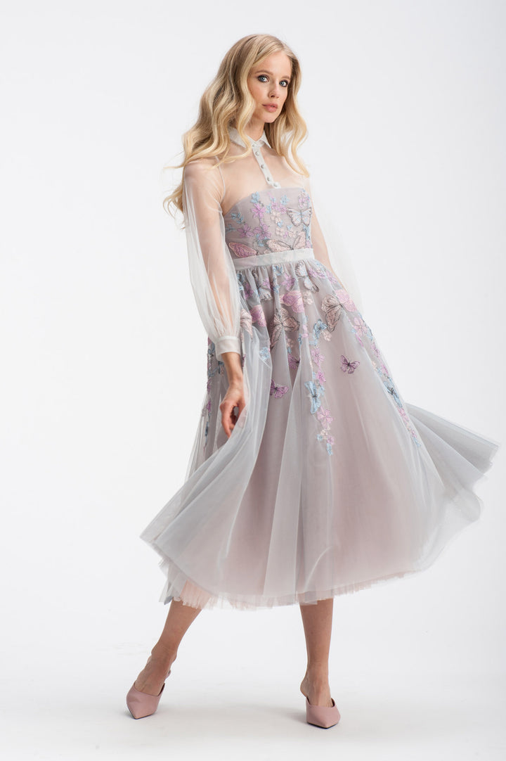 Tulle Shirt Butterfly Dress-0