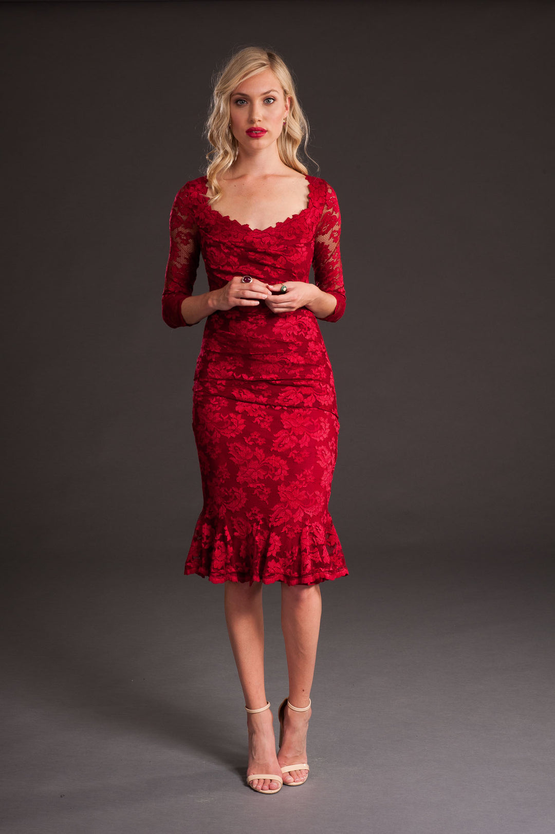 Jester Red Form Fitting Dress-0