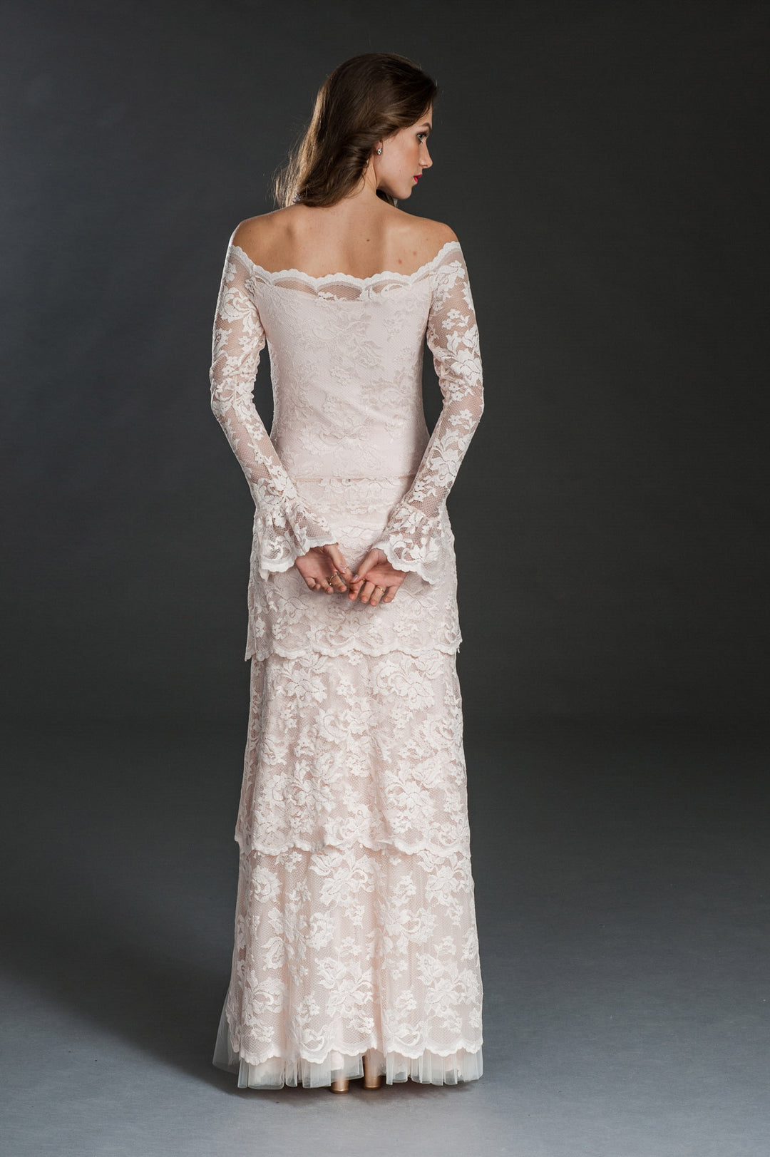 Floor Length Lace Skirt with Layers-2