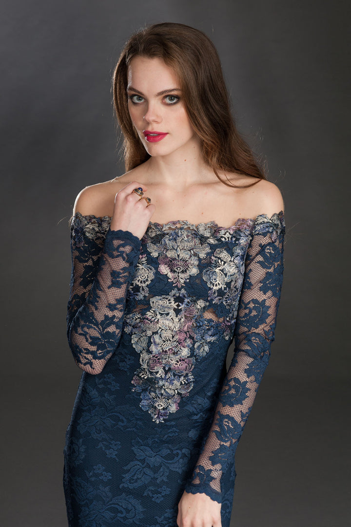 Off-Shoulder Lace Dress-2
