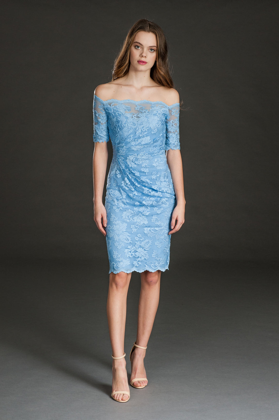 Off-Shoulder Lace Dress with Swarovski-0