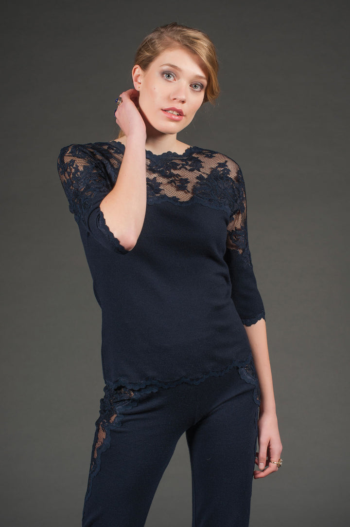Dark Blue Cashmere Sweater-3