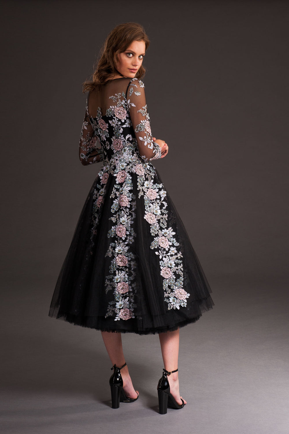 Night Garden A-Line Dress-1