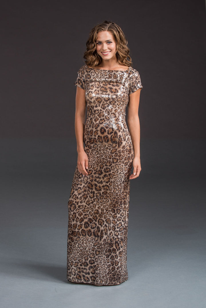 Animal Printed Sequin Gown-0