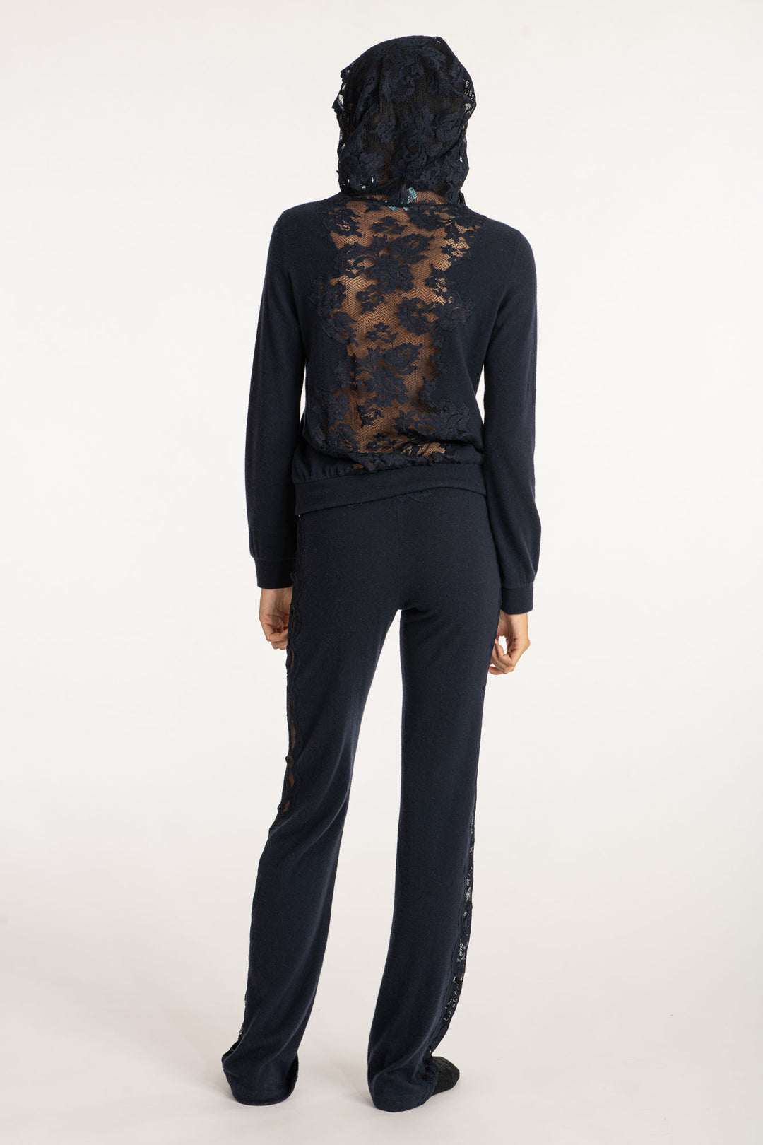 Cashmere trousers with lace-2