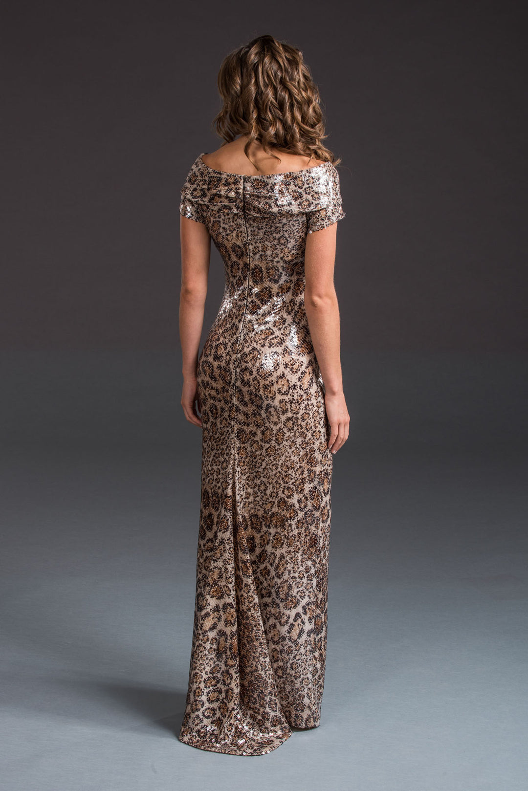 Animal Printed Sequin Gown-3