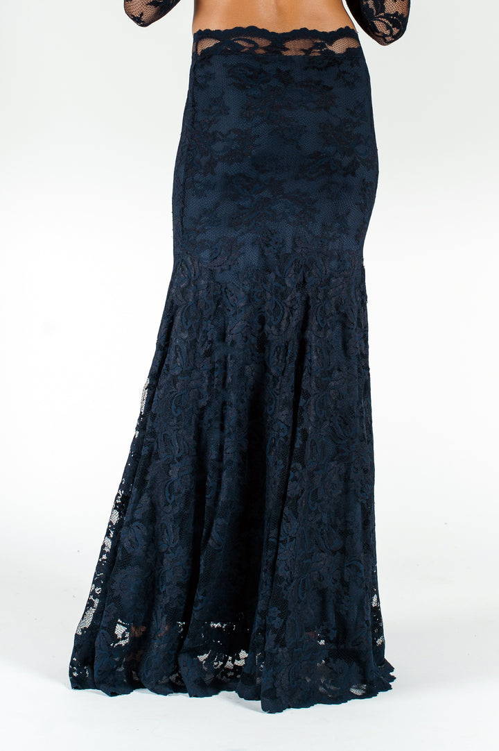 Lace & Swarovski embellished Long Skirt-1