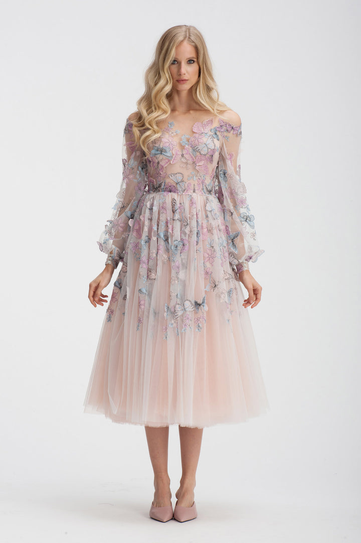 Butterflies Midi Dress-2