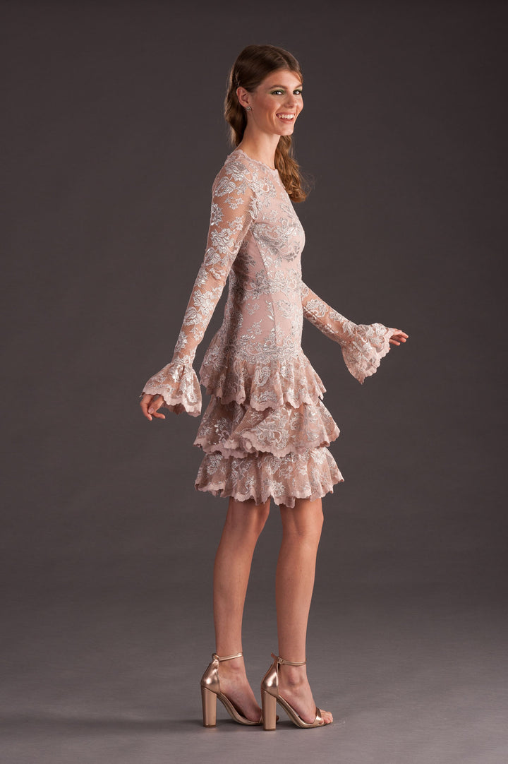 Cocktail Dress with Ruffled Sleeves-3