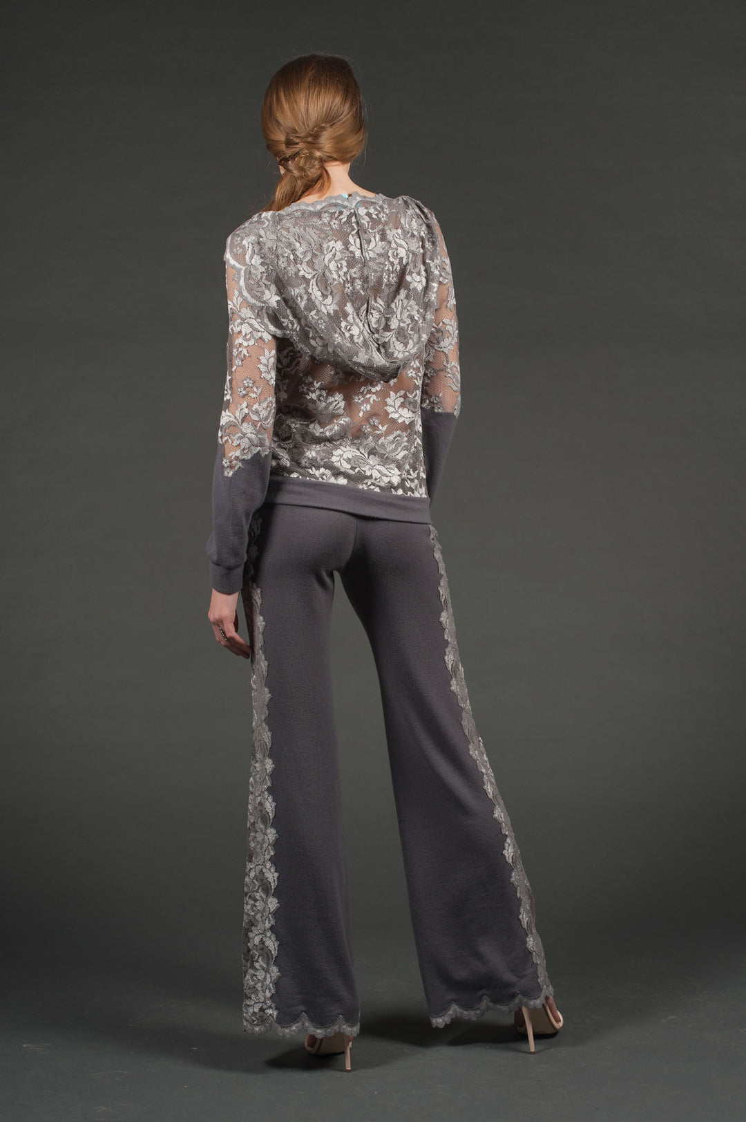 Grey Cashmere & Lace Hoody-2