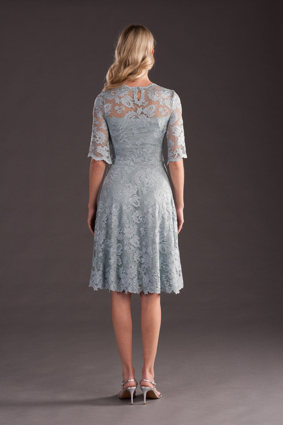Soft Grey A-Line Midi Dress-1