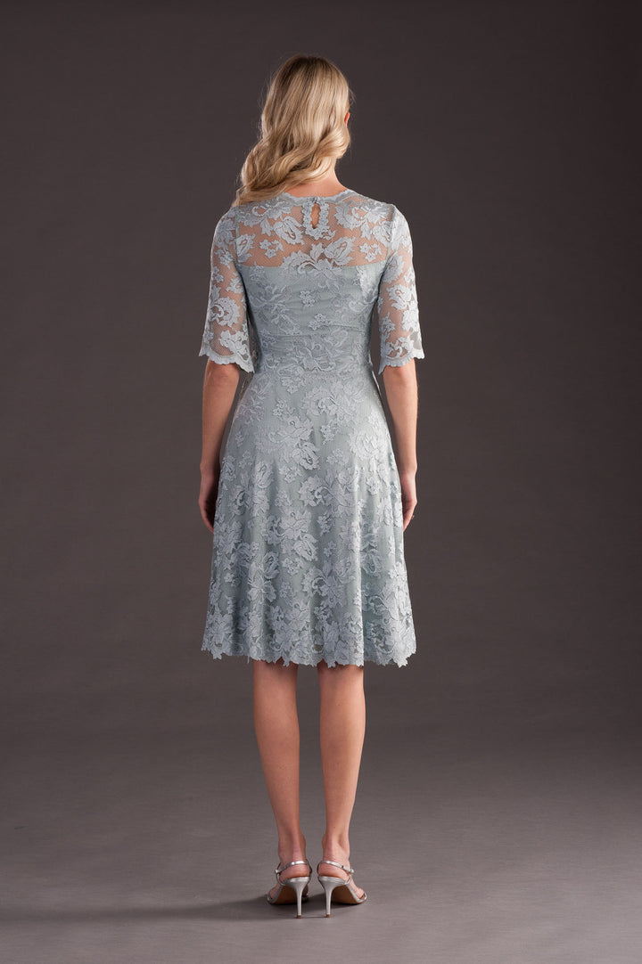 Soft Grey A-Line Midi Dress-1