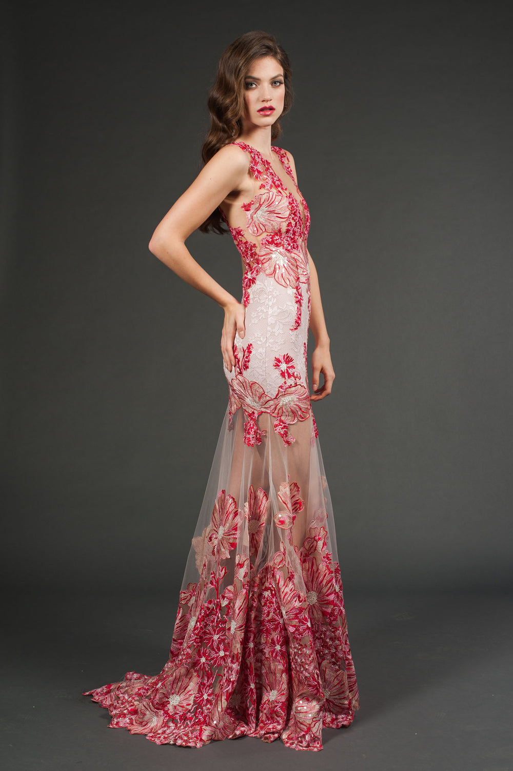 Maxi Dress with See-Through Skirt-1