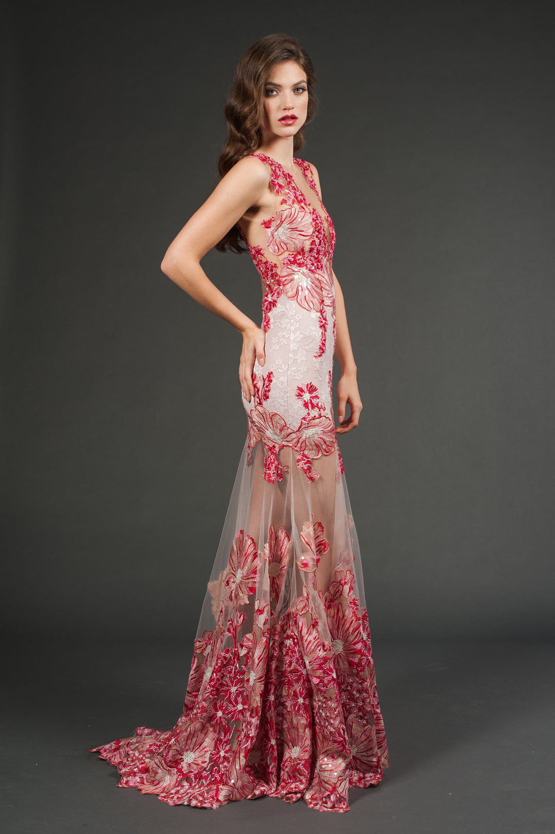 Maxi Dress with See-Through Skirt-1