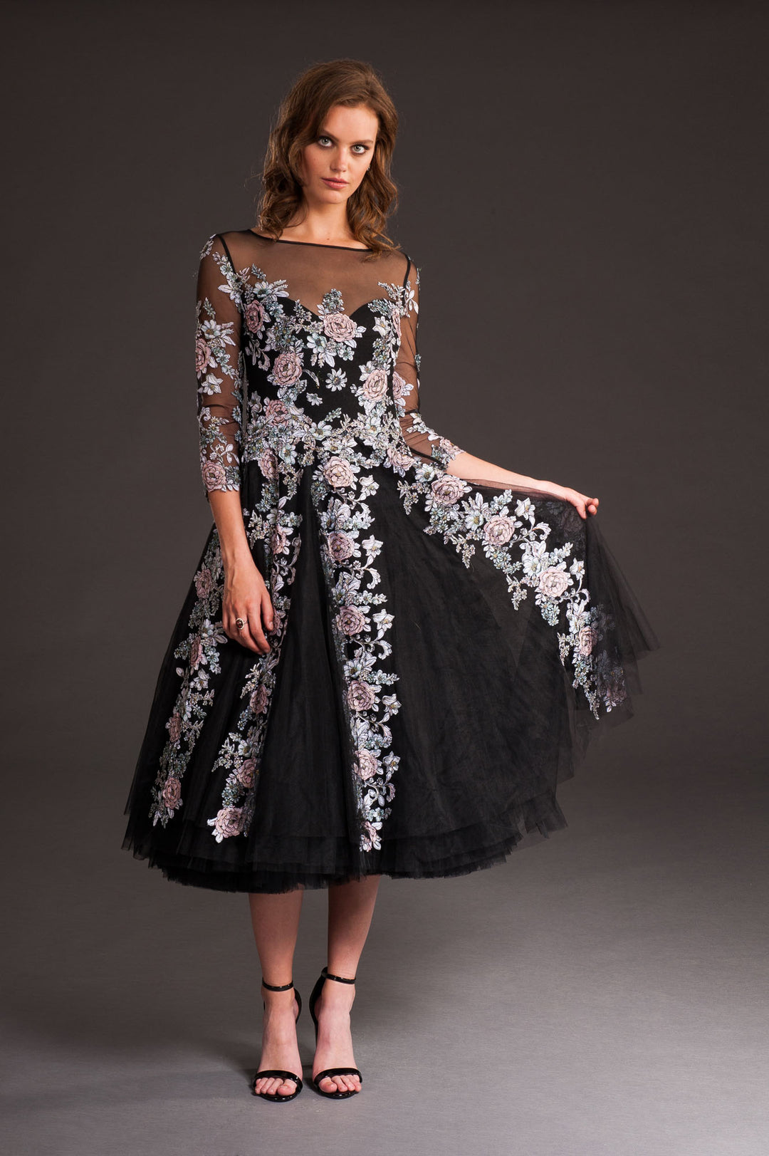 Night Garden A-Line Dress-0